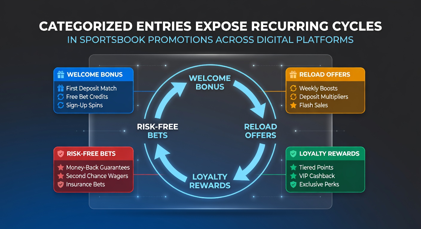 Digital analysis of categorized sportsbook promotion entries showing recurring seasonal cycles across multiple platforms
