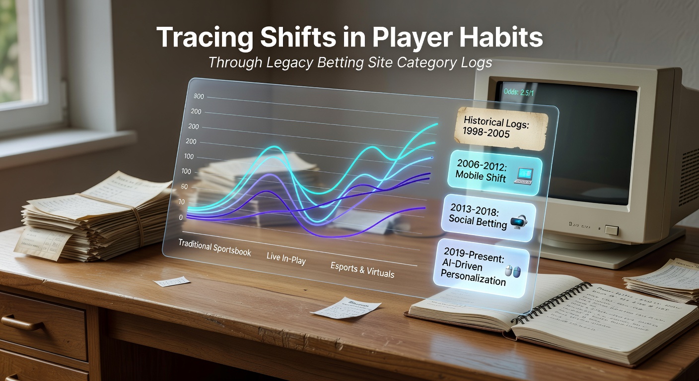 Legacy betting site category logs displayed on multiple screens showing historical player data trends